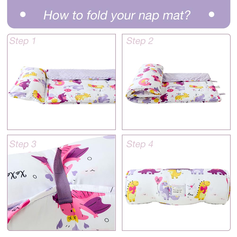 JUNCAI toddler nap mat in daycare setting for comfortable preschool naps.