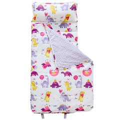 JUNCAI toddler nap mat roll-up for easy transport and storage.