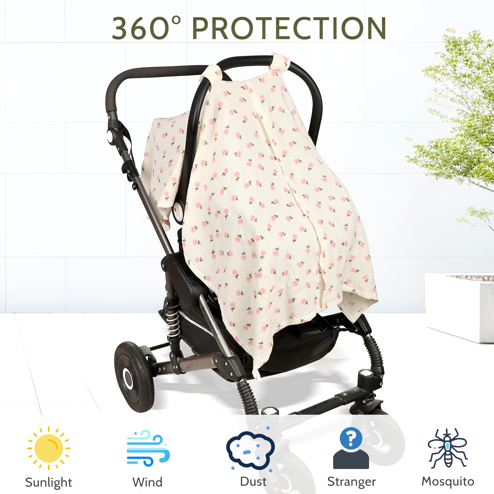 Jundetye 360-degree protection keeps baby safe outdoors for nap breaks