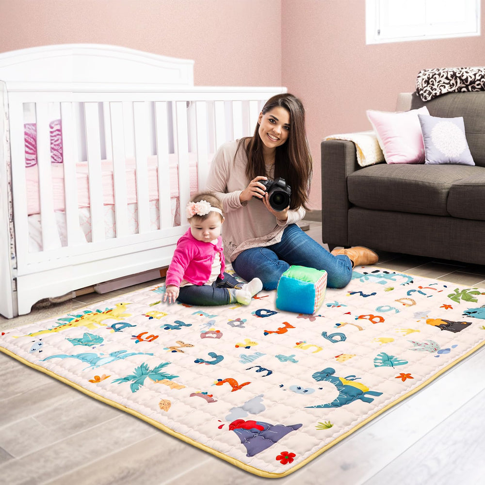 Jundetye alphabet pattern mat promotes early learning and sensory exploration