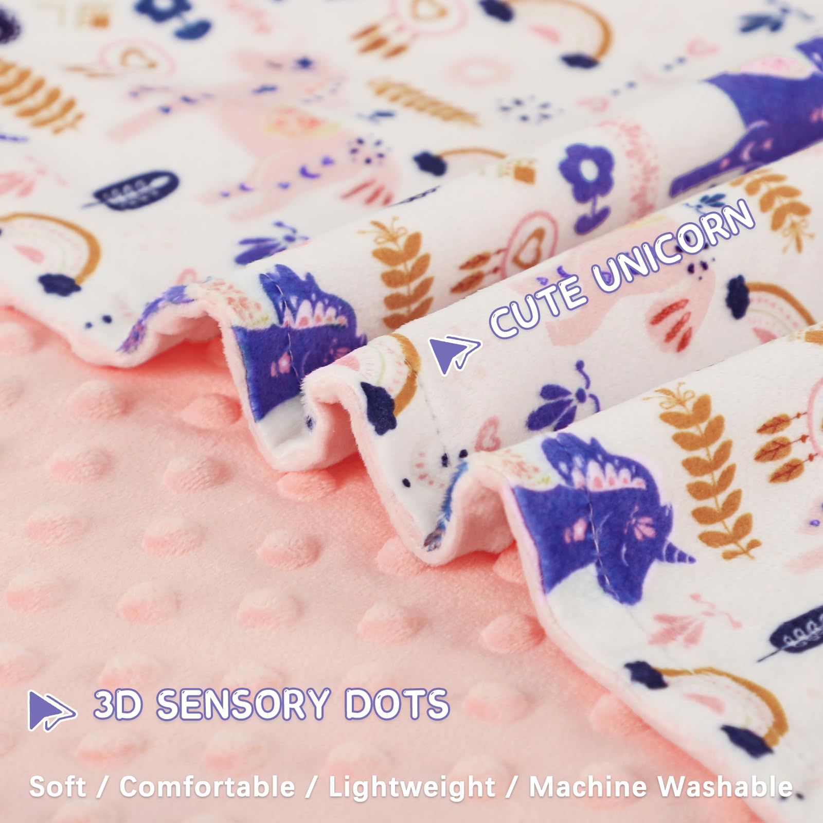 Jundetye baby blanket back-dot-texture adds tactile interest and breathability