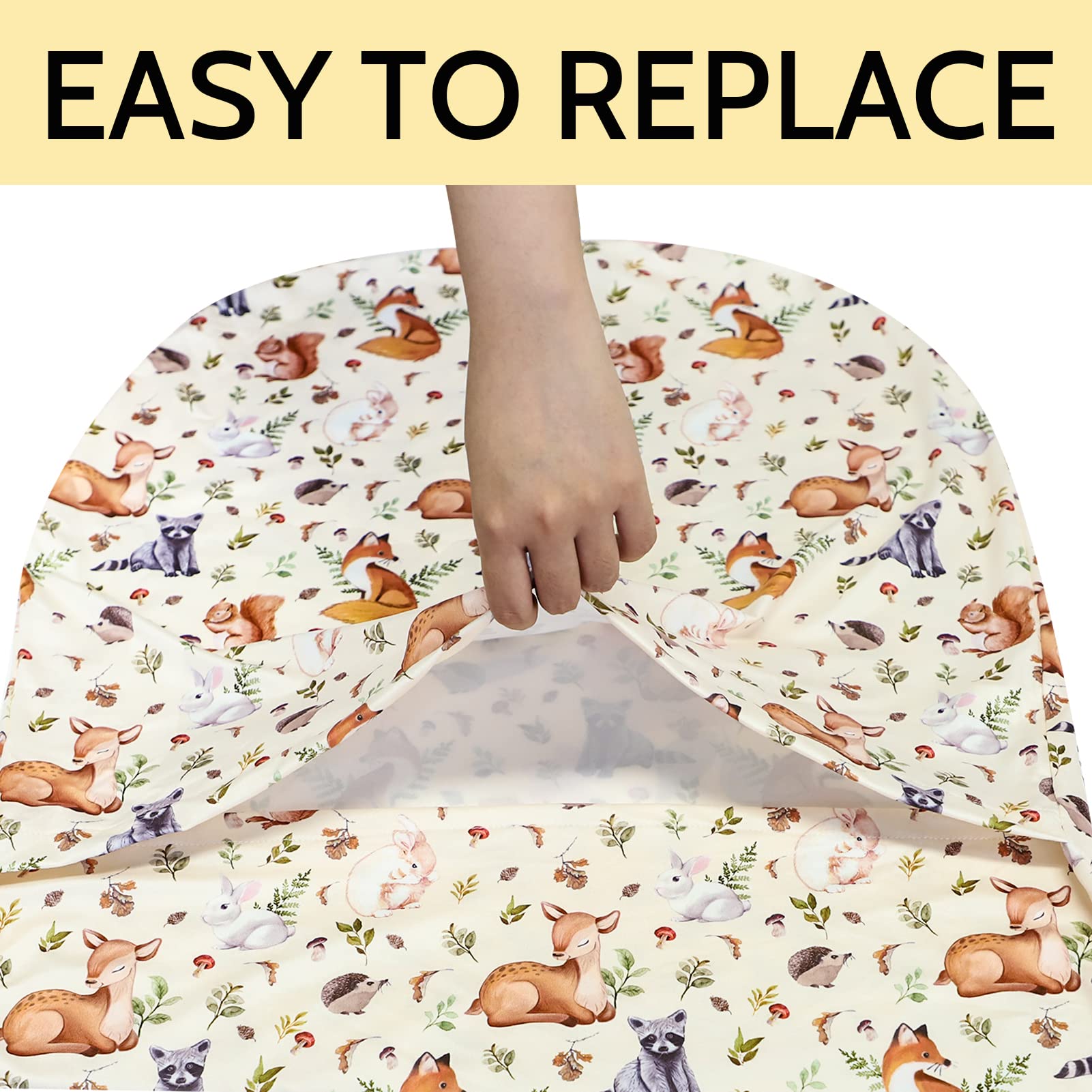 Jundetye universal-fit cover fits most lounger pillows for easy setup.