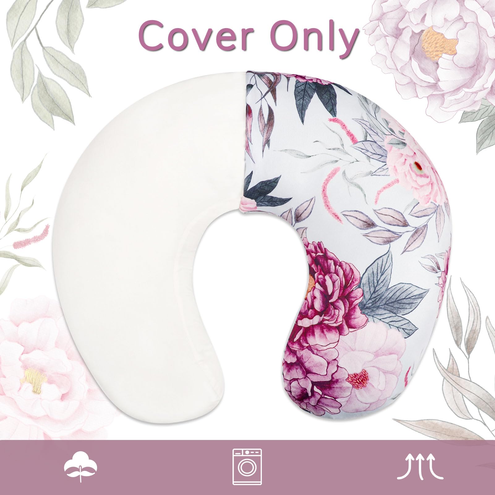 Jundetye nursery decor with purple flower design enhances cozy feeding space.