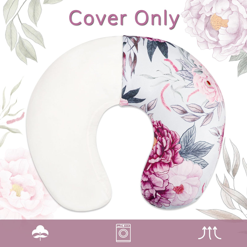 Jundetye nursery decor with purple flower design enhances cozy feeding space.