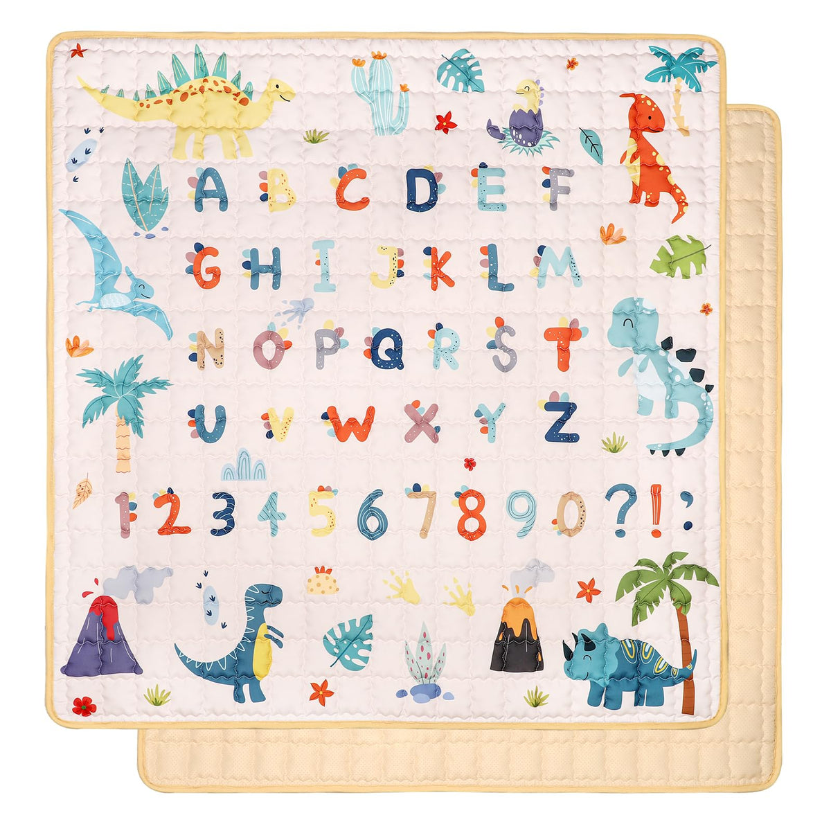 Jundetye baby play mat shows 50x50 inch area for spacious tummy time and play