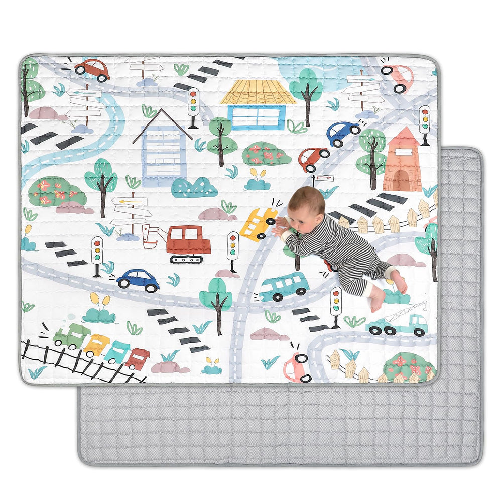 Jundetye baby play mat foldable 71x59 provides spacious tummy time area for infants.