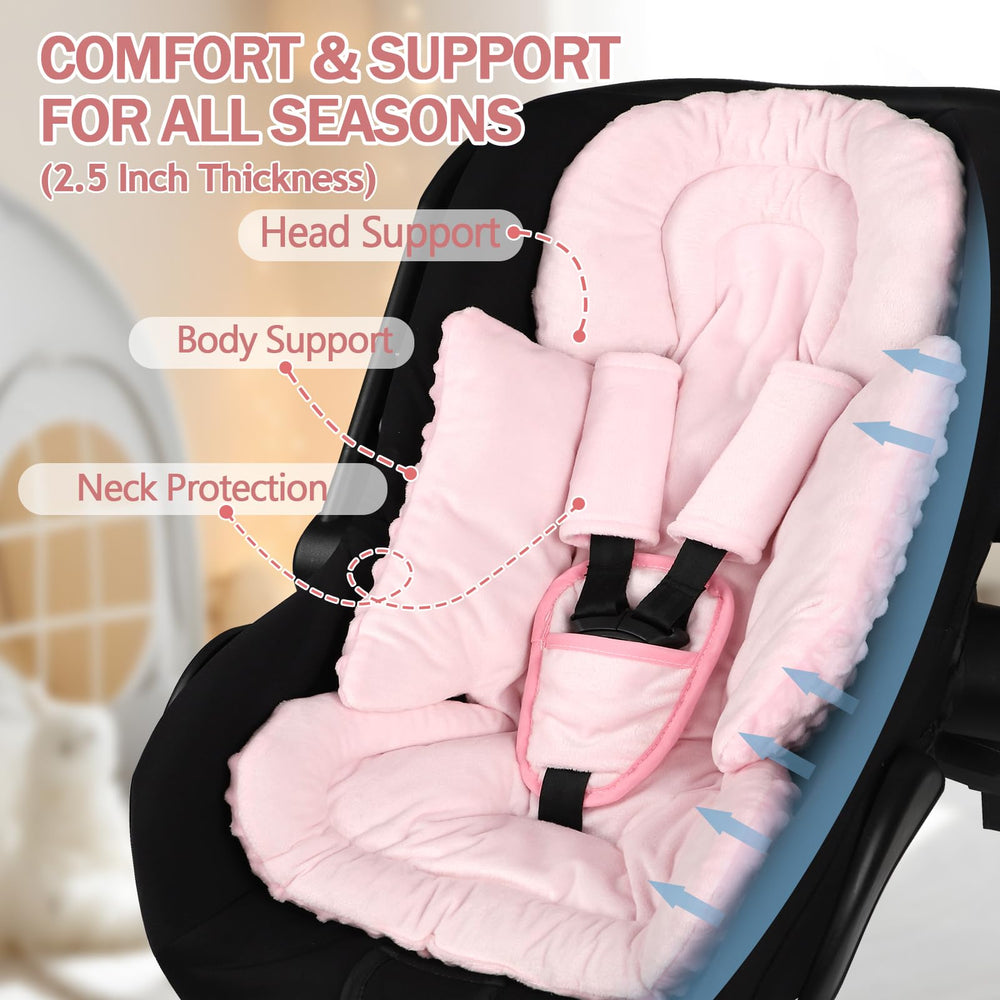 Jundetye buckle protector pink shields abdomen from buckle rubbing during travel