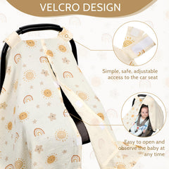 Jundetye car seat canopy 360-protection shields baby from wind and sun.