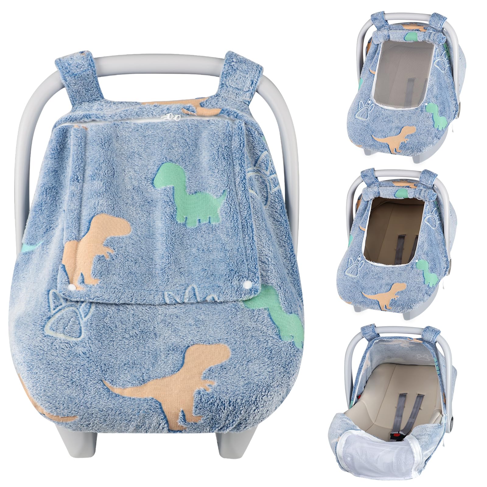 Jundedye car seat cover blue with soft winter flannel for warm rides