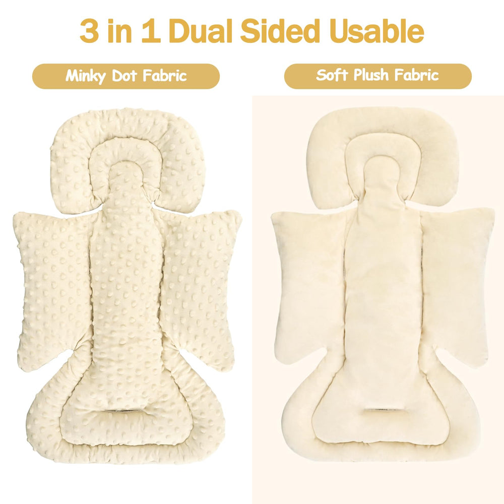 Jundetye strap covers in soft plush protect baby’s skin from rubbing.