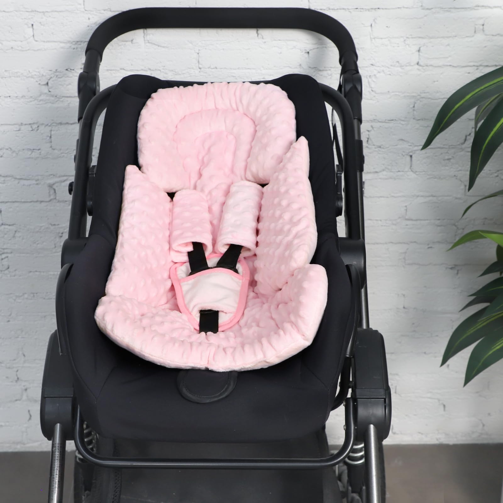 Jundetye dot fabric side pink adds cozy texture for baby comfort