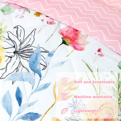 Jundetye floral toddler bedding pillowcase keeps pillow clean with skin-friendly fabric.