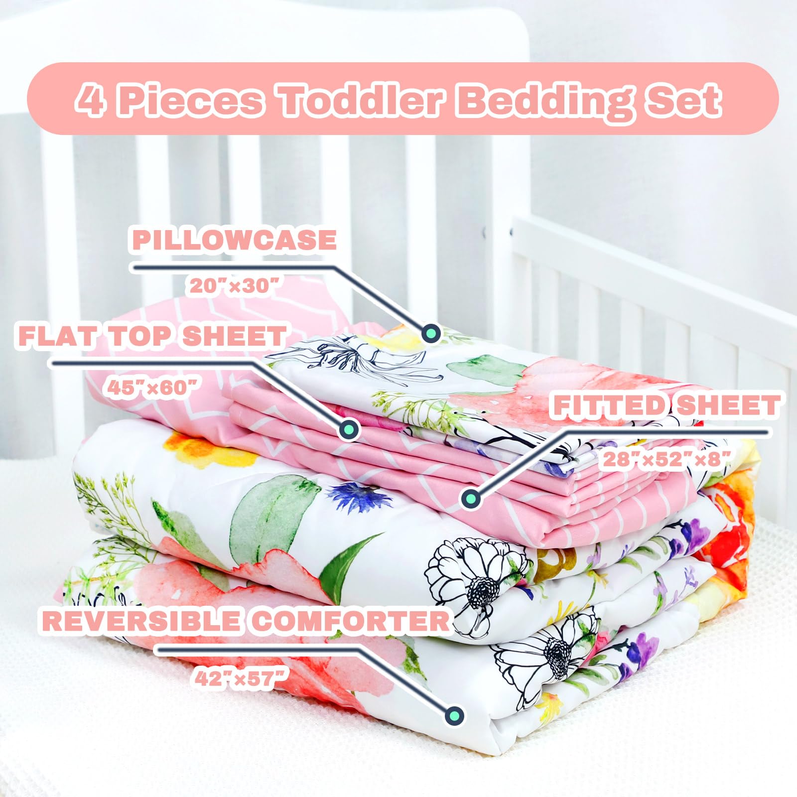 Jundetye watercolor flower design adds whimsy to nursery decor.