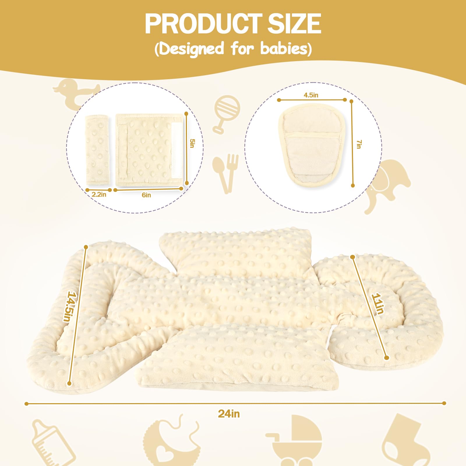 Jundetye head support keeps baby’s head and neck stable while riding.