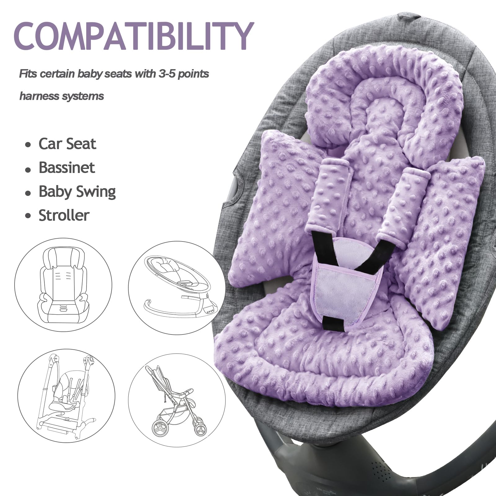 Jundetye buckle-protect-pad shields the abdomen from buckle contact for calmer seating.
