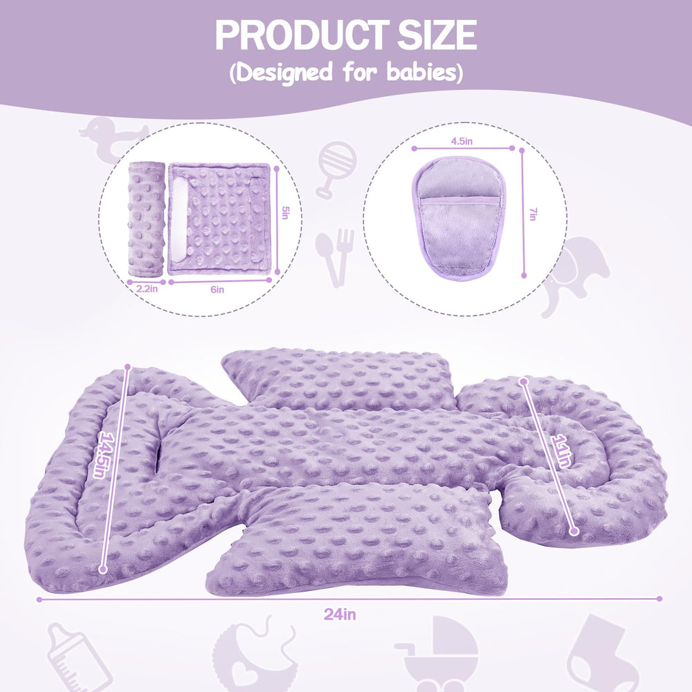 Jundetye infant car seat insert head-support keeps tiny head aligned and comfortable.
