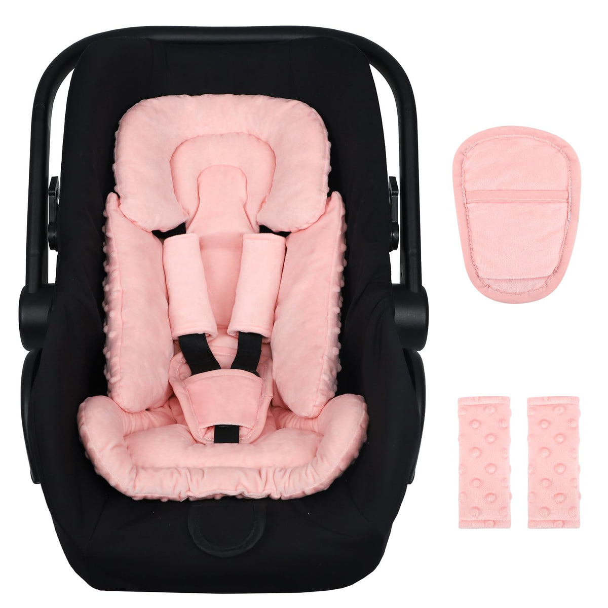 Jundetye infant car seat insert front view for cozy newborn support during rides