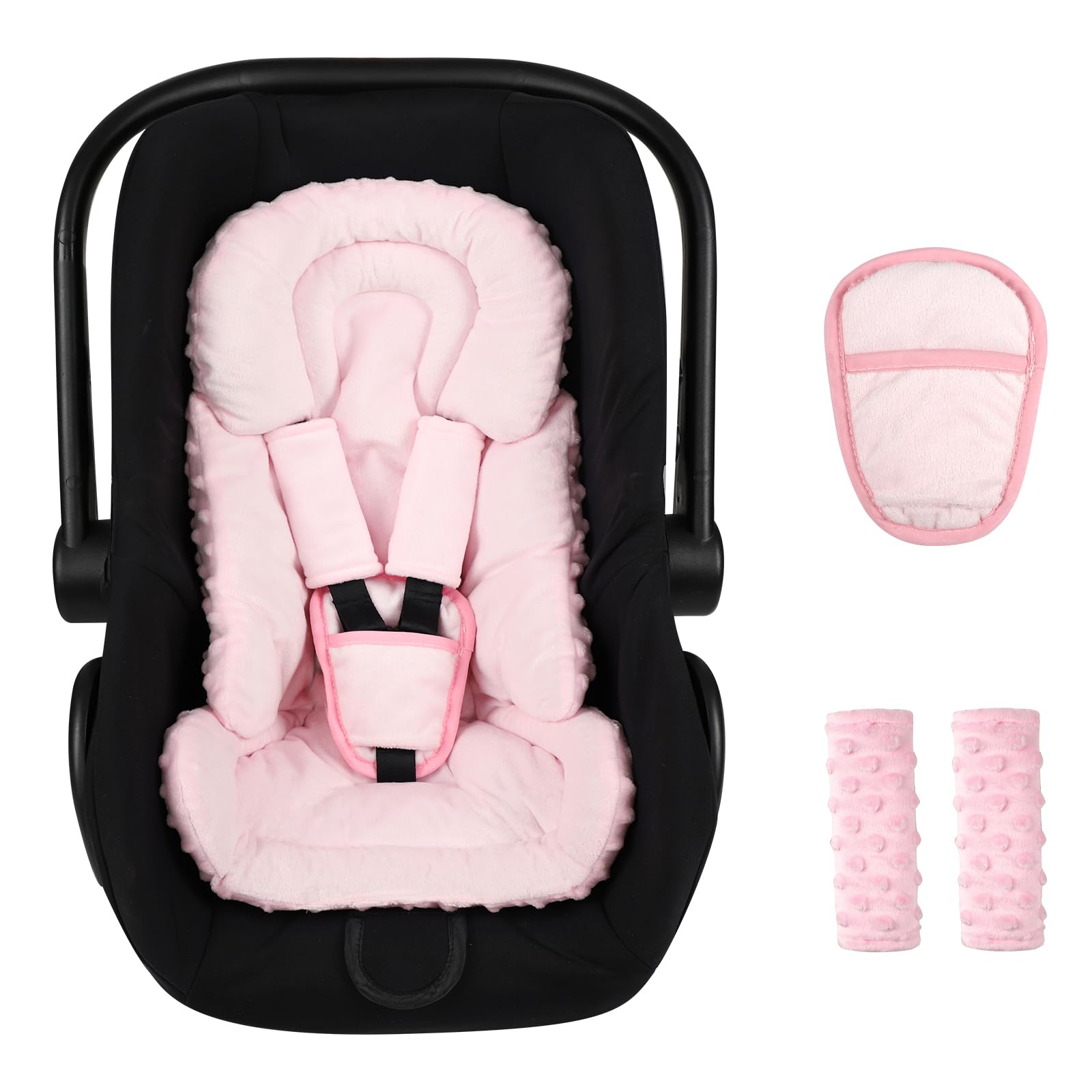 Jundetye infant car-seat insert pink shows 3in1 design for newborn comfort during rides