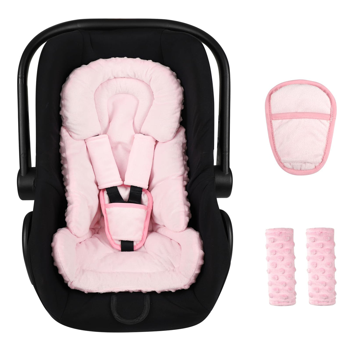 Jundetye infant car-seat insert pink shows 3in1 design for newborn comfort during rides