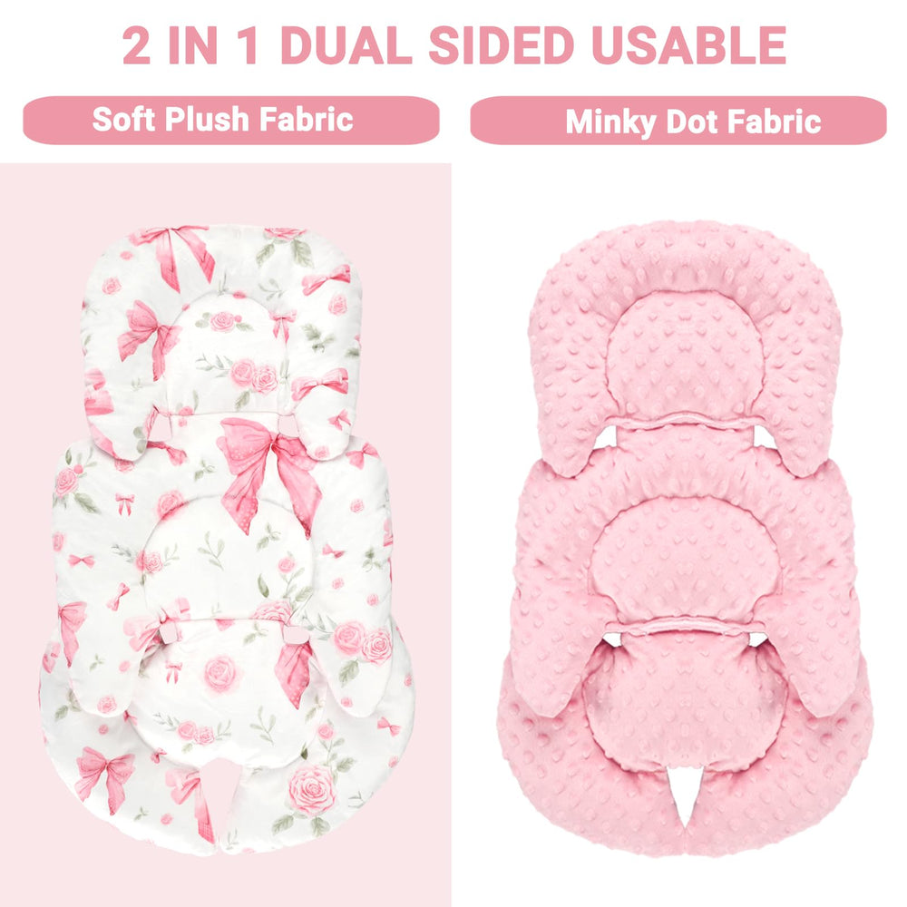 Jundetye Rose Pink back view highlights plush 3D texture for gentle cushioning