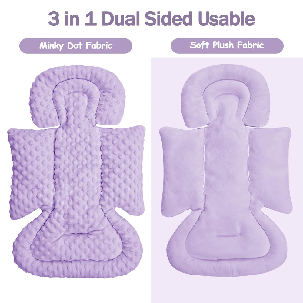 Jundetye infant car seat insert soft-plush-fabric showcases cozy newborn comfort on rides.