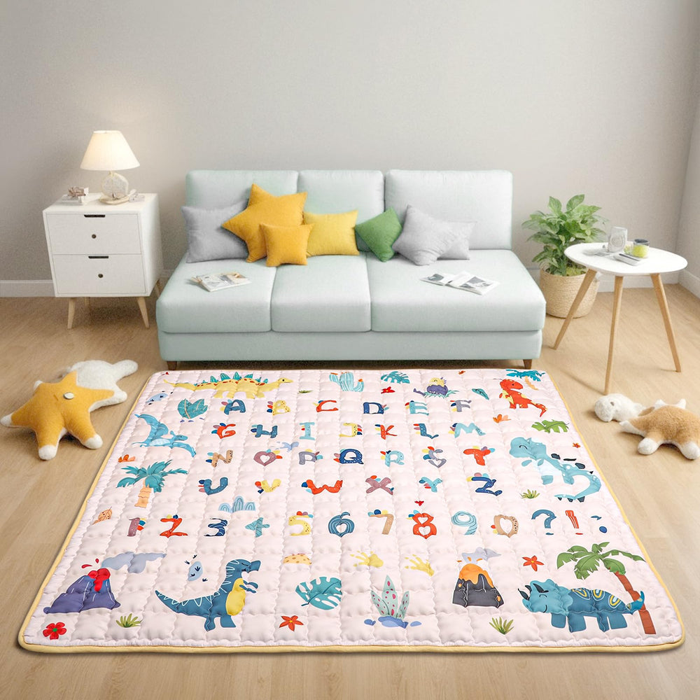 Jundetye machine washable play mat is easy to clean after messes