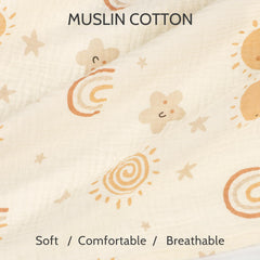 Jundetye muslin cotton soft baby cover offers breathable comfort on the go.
