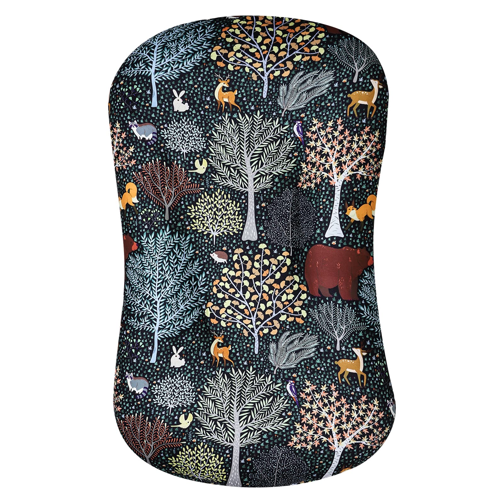 Jundetye newborn lounger cover forest-animals print soft fabric for naps.
