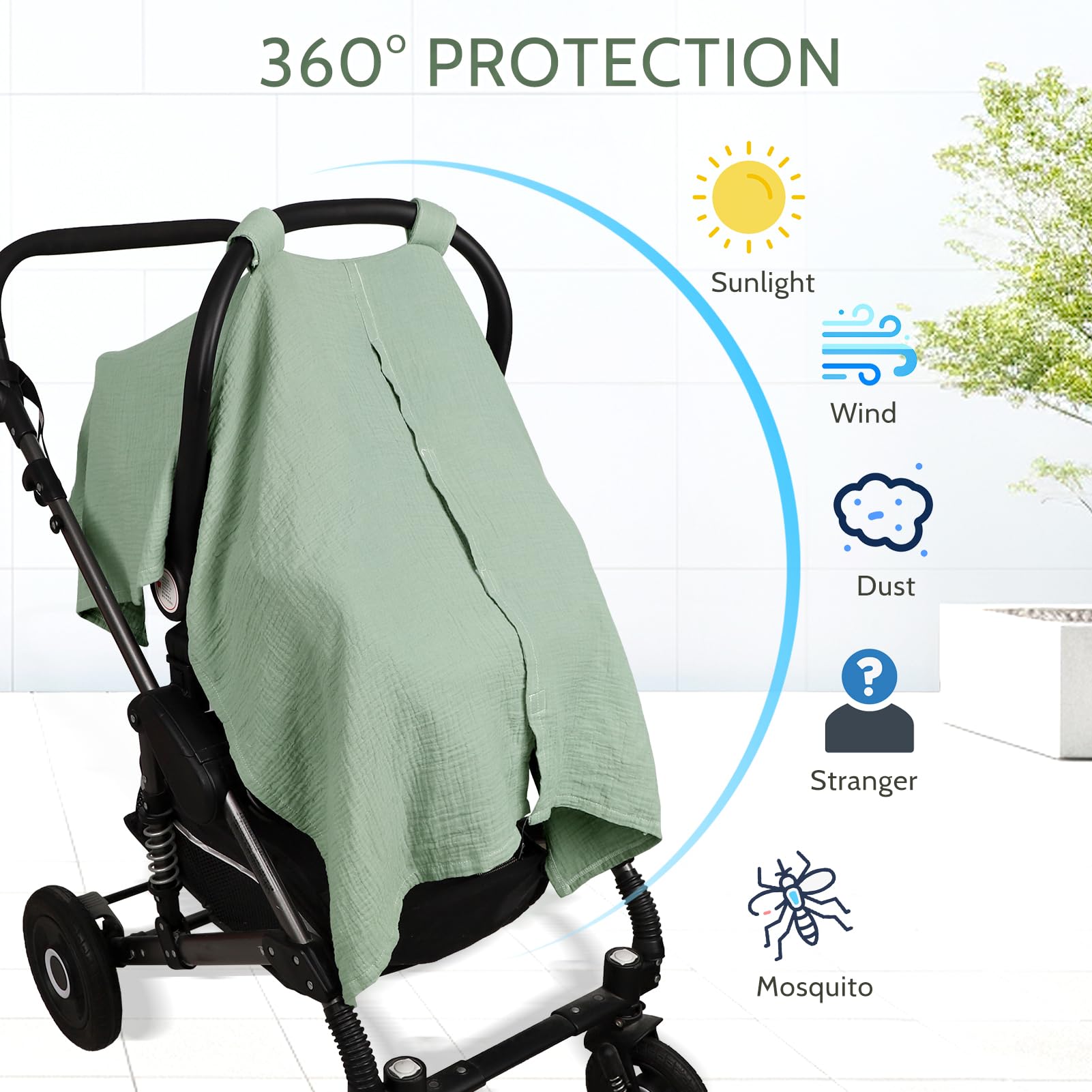 Jundetye nursing cover green – versatile for on-the-go feeding
