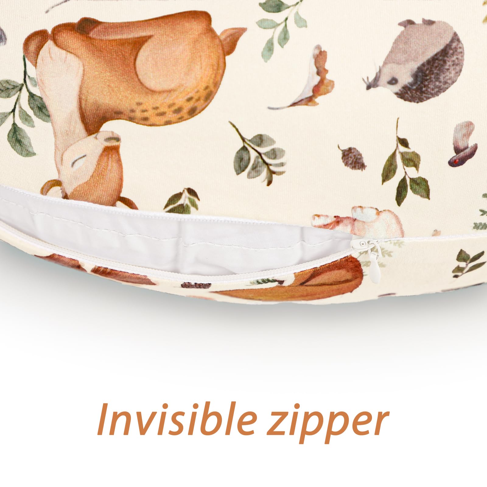 Jundetye pillow cover features large concealed zipper for easy on-off washing