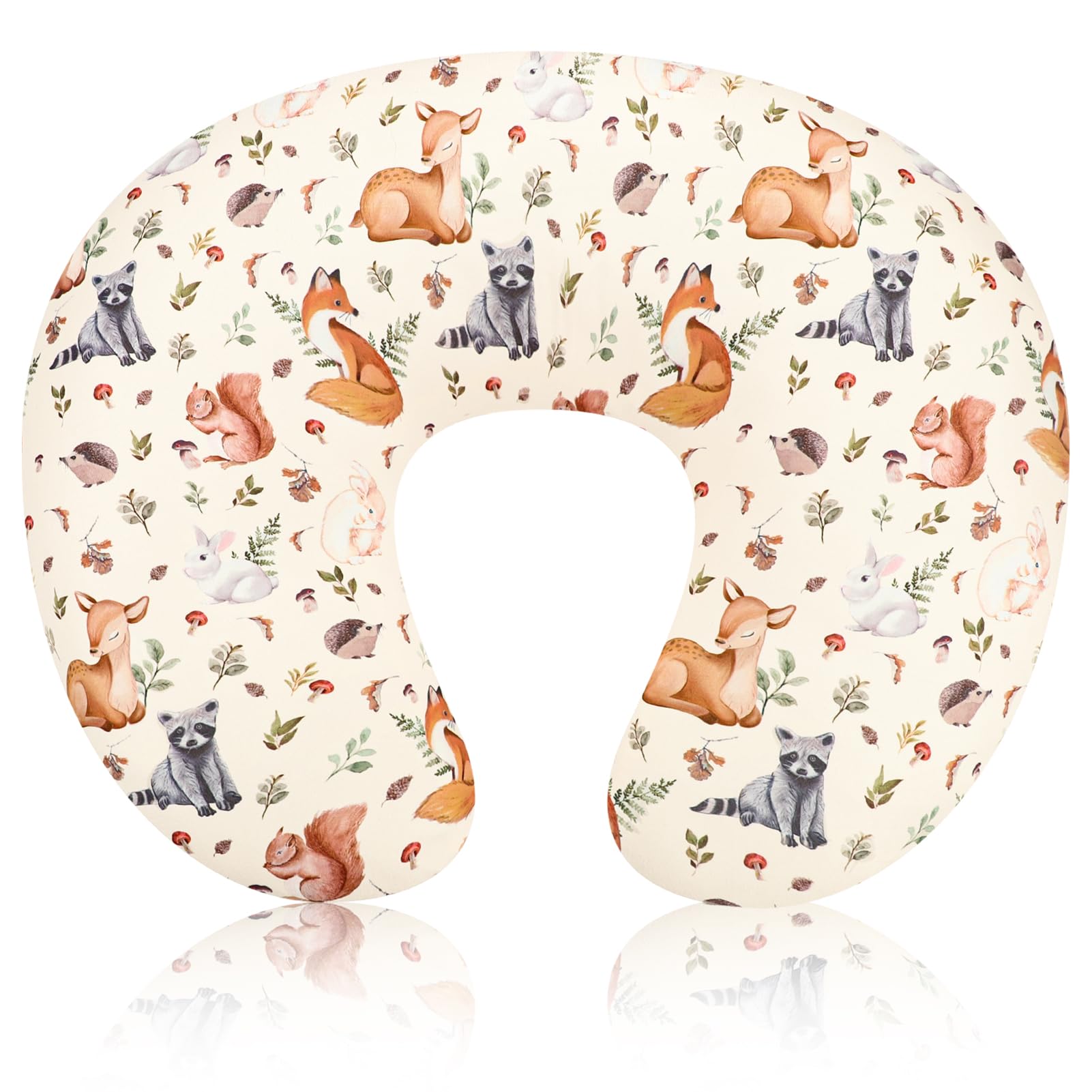 Jundetye nursing pillow cover woodland animals pattern cozy for feeding
