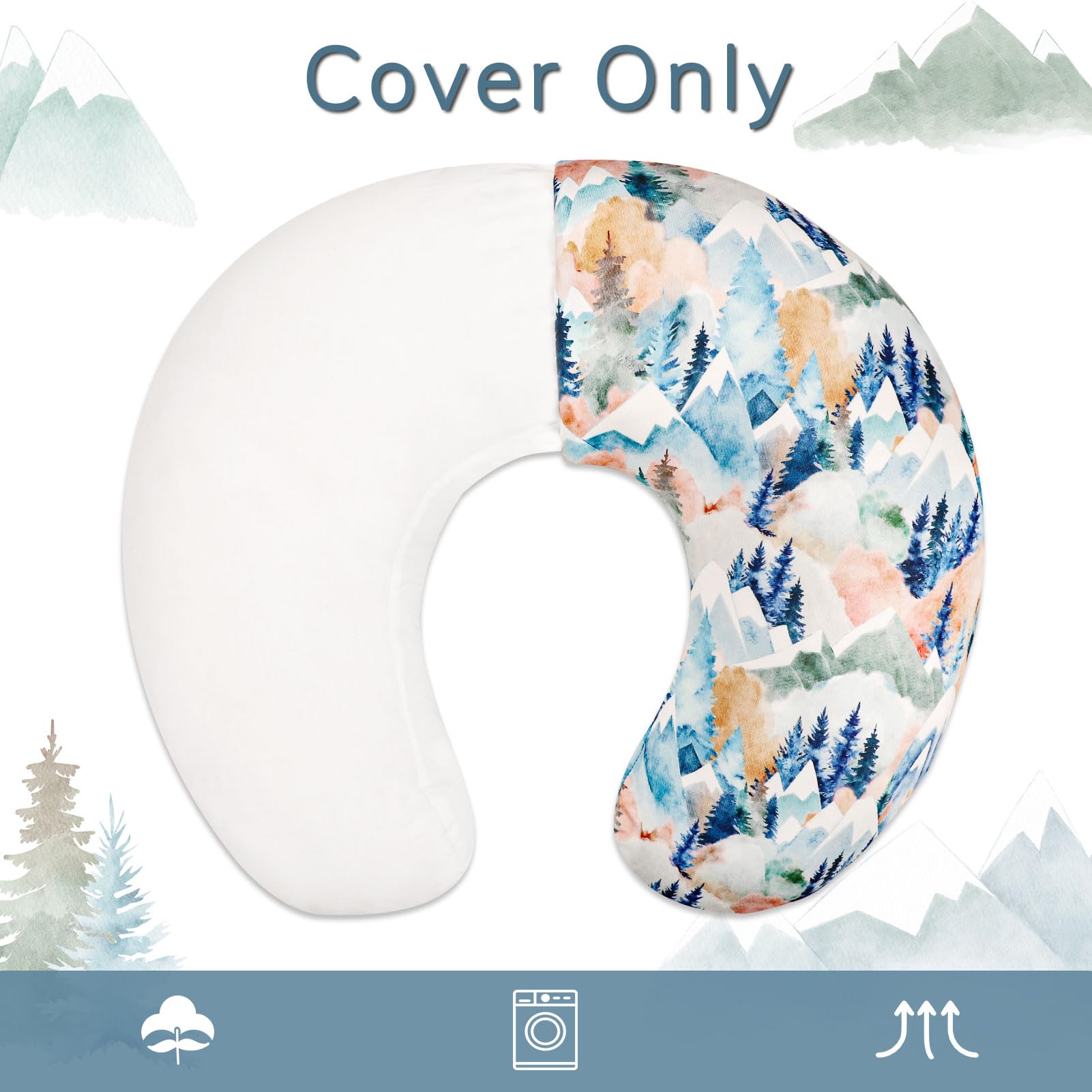 Jundetye pillow cover on infant pillow supports convenient feeding sessions.