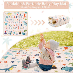 Jundetye play mat features dinosaur pattern to engage babies during floor play