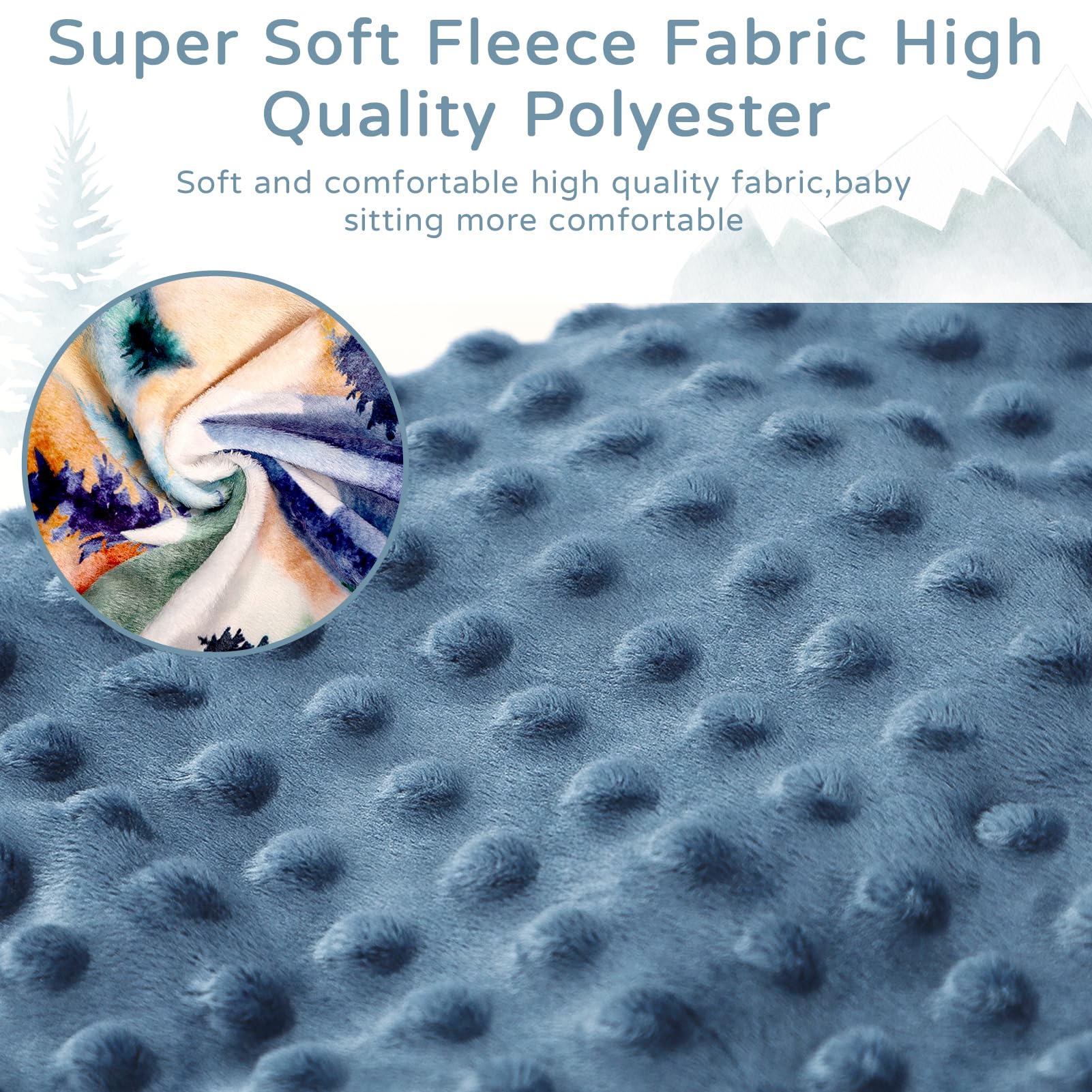 Jundetye Soft Minky Seat Cover offers ultra-soft touch for sensitive baby skin.
