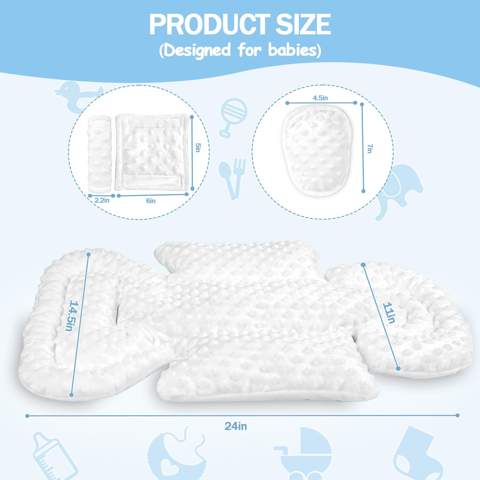 Jundetye strap pads protecting baby's skin from rubbing