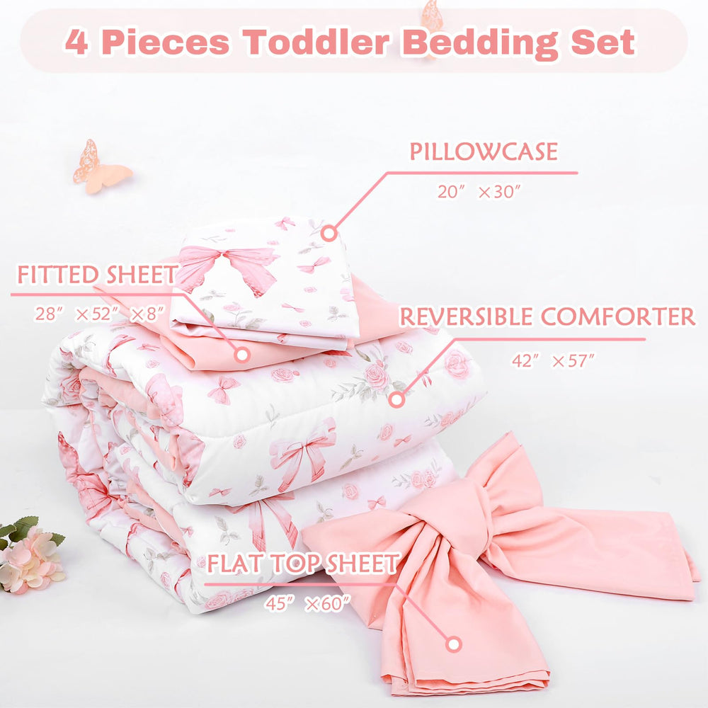Jundetye Toddler Bedding Pink Rose Pillowcase adds finishing touch and pillow protection