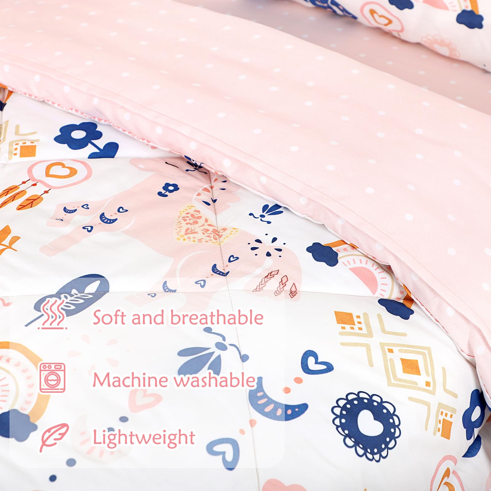 Jundetye unicorn design close-up on comforter boosts nursery decor charm