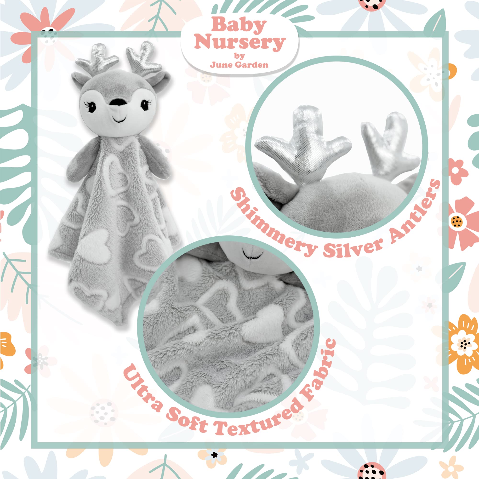 June Garden baby security blanket fabric softness creates gentle skin-friendly comfort.