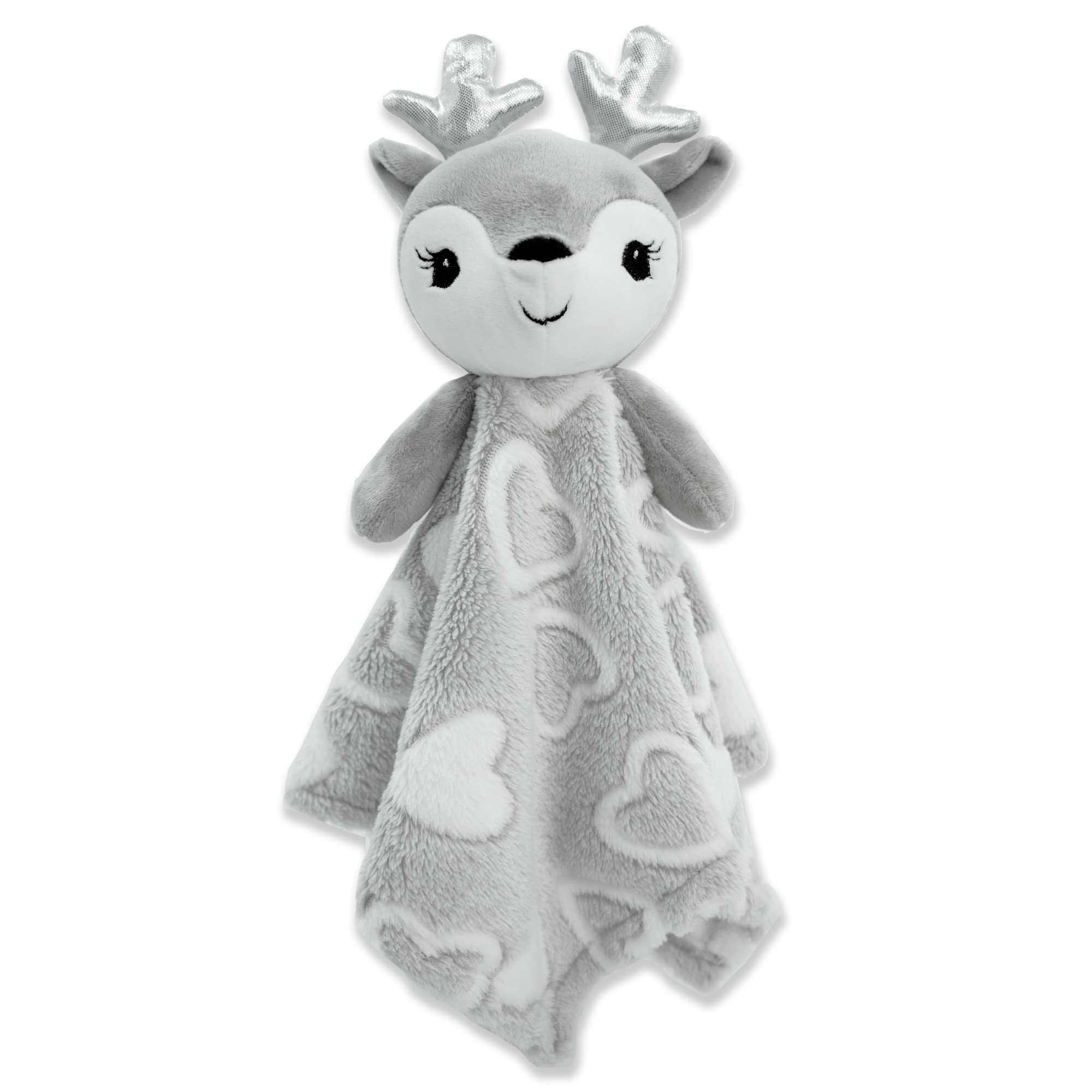 June Garden Cozy Dream Fleece Blanket with deer plush attachment for comforting bedtime snuggles.