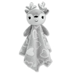 June Garden Cozy Dream Fleece Blanket with deer plush attachment for comforting bedtime snuggles.