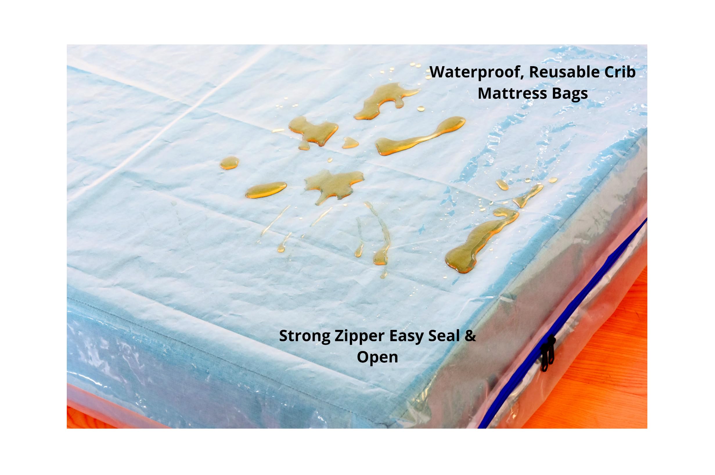JUNESHE waterproof 3mil crib mattress bag protects against spills during moving