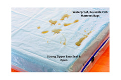 JUNESHE waterproof 3mil crib mattress bag protects against spills during moving