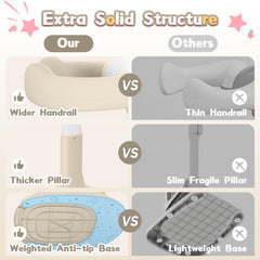 JUNEU anti-slip dots keep the base steady during bath time