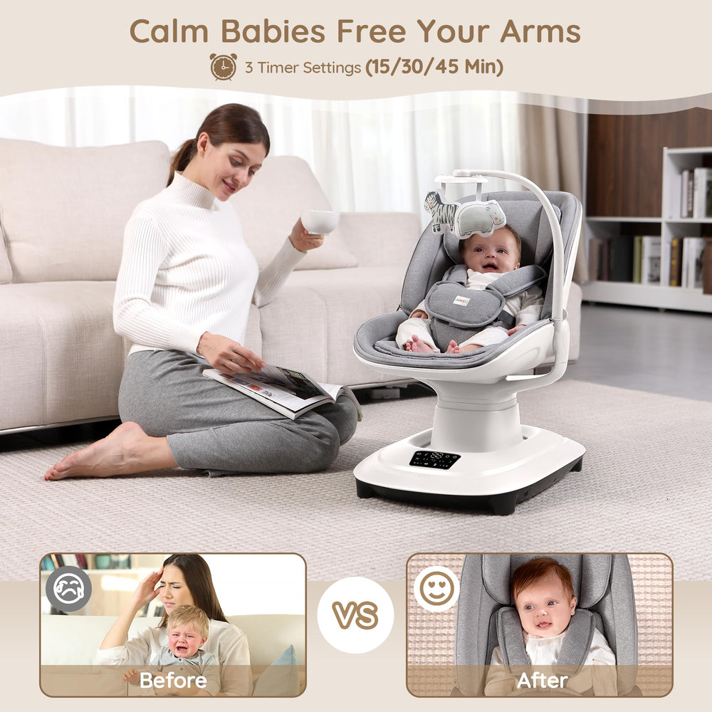 JUNEU 5-point harness keeps baby secure during use