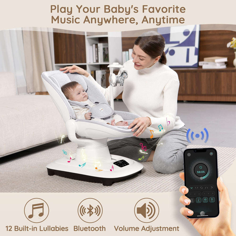 JUNEU baby swing with mosquito net attachment for daytime protection