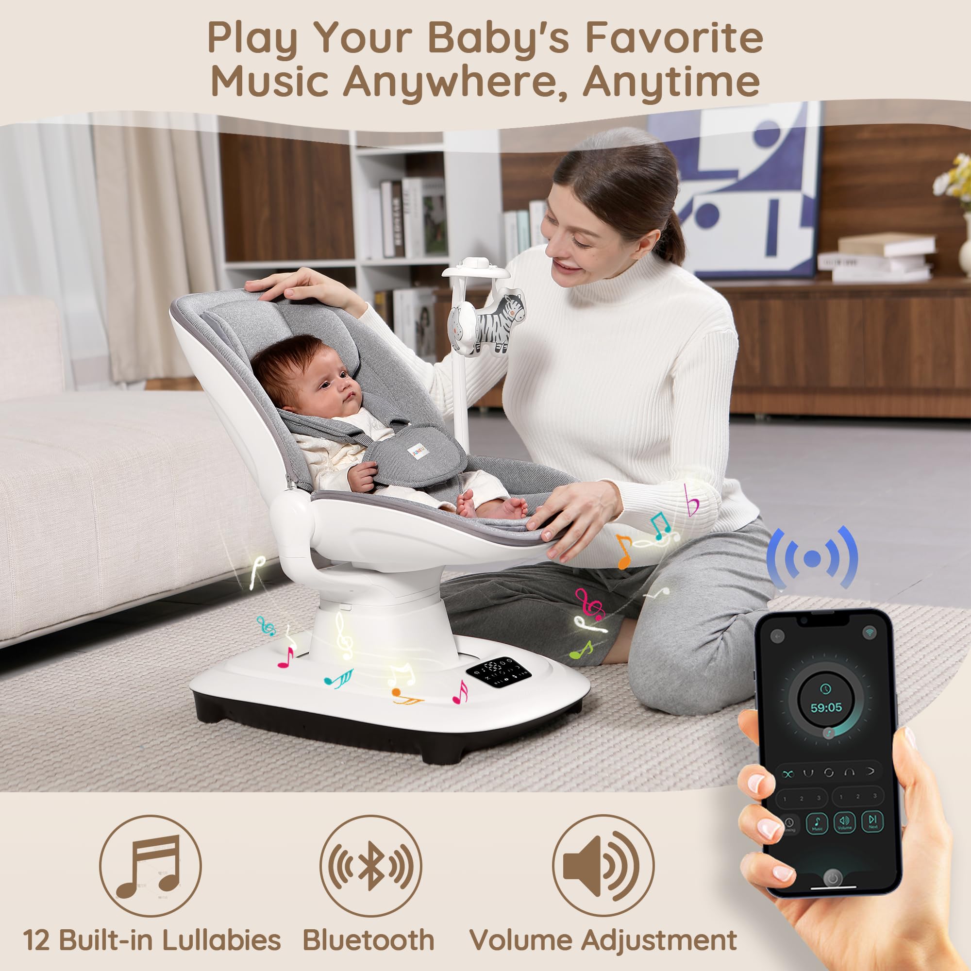 JUNEU mosquito net included to shield baby from insects
