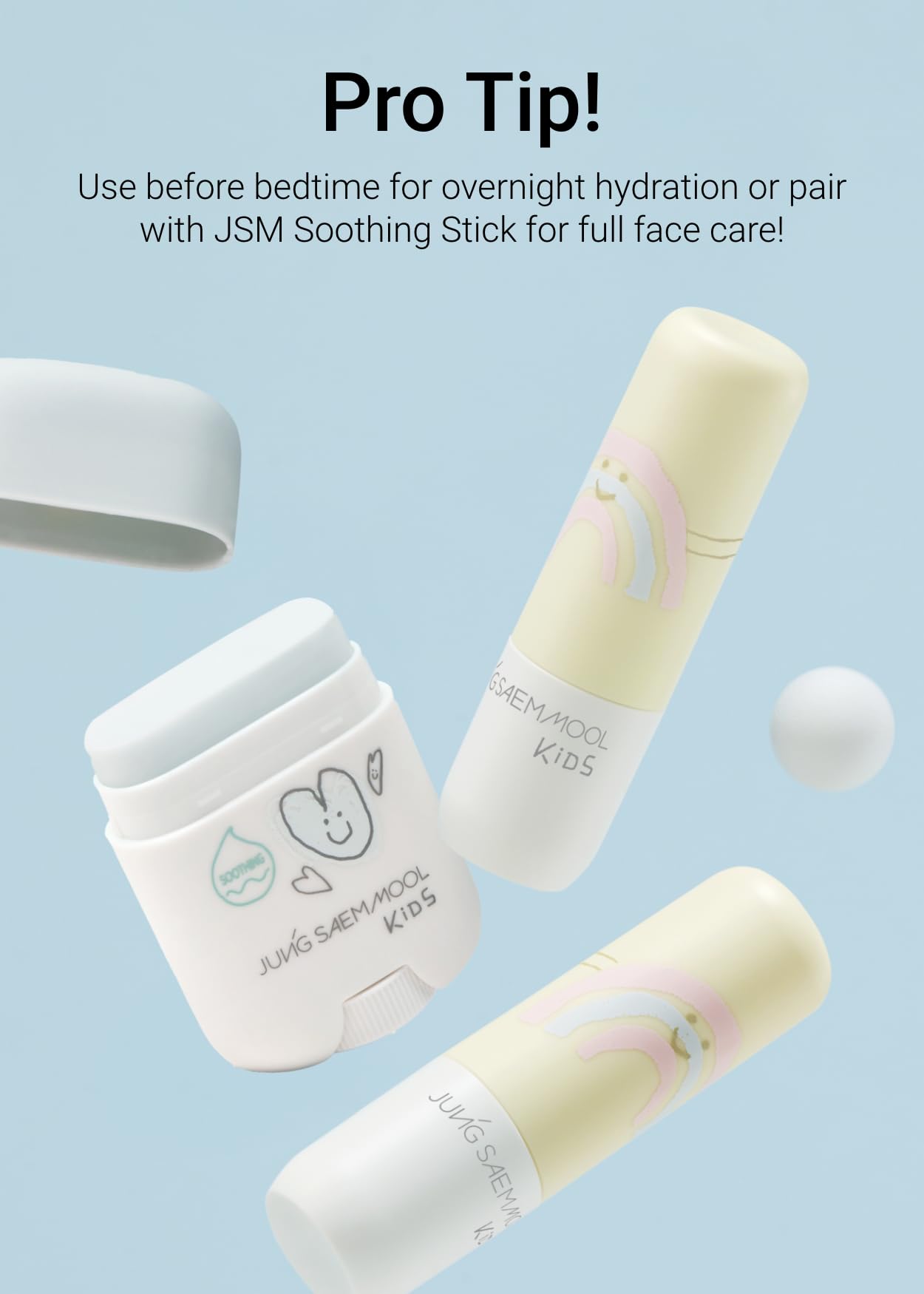 JUNGSAEMMOOL KIDS lip balm tiny-packaging ideal for on-the-go care.
