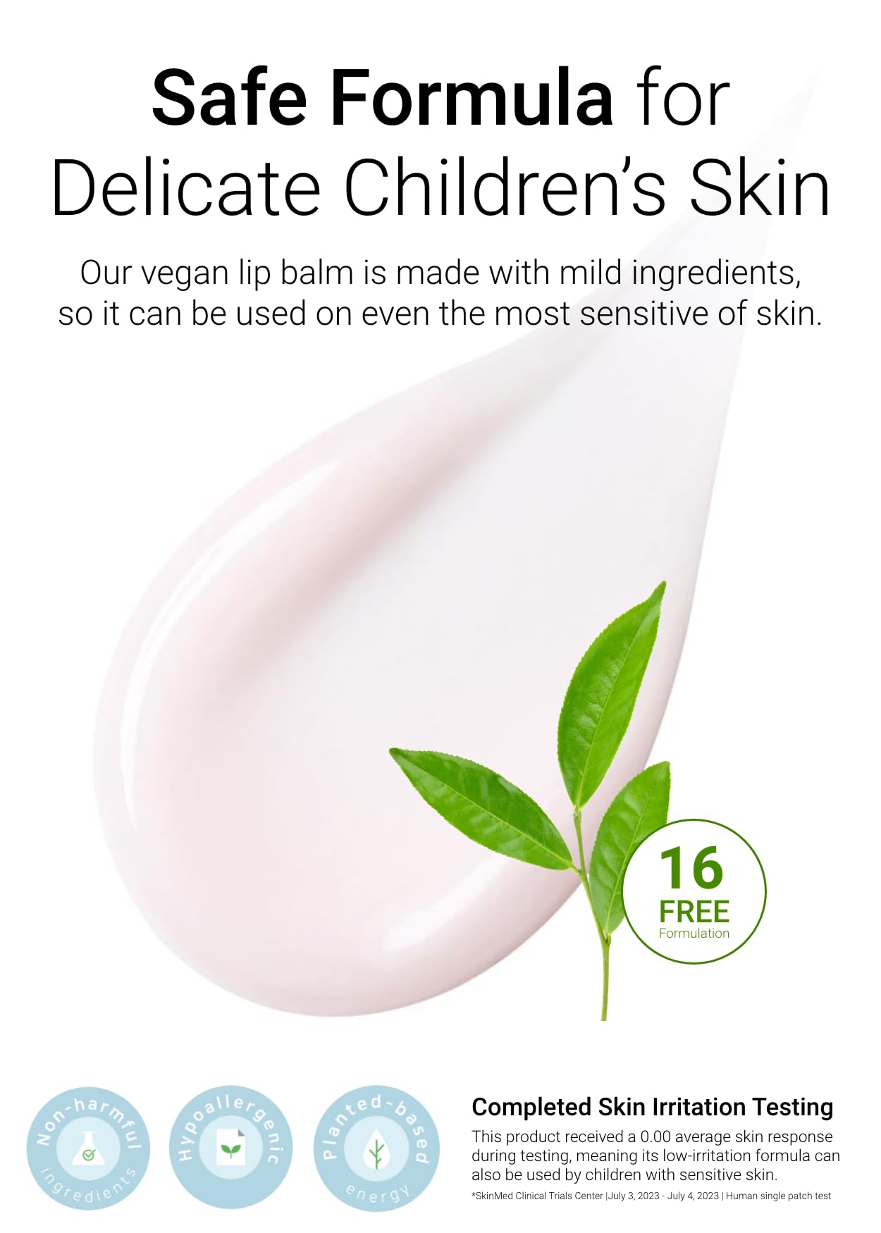 JUNGSAEMMOOL KIDS lip balm fragrance-free formula for sensitive skin.