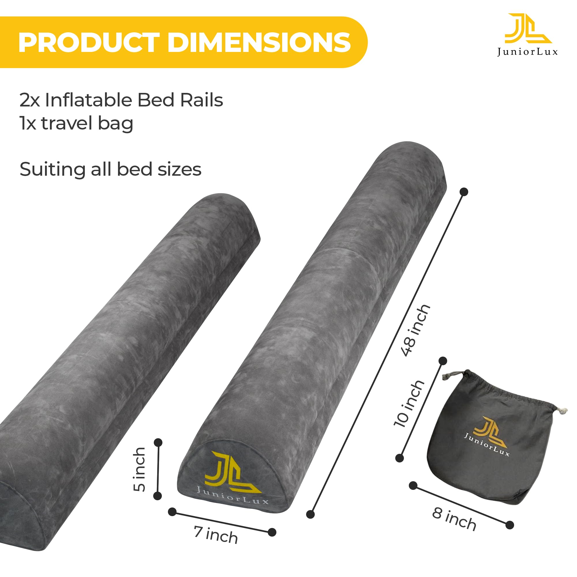 JuniorLux bed rail with travel bag ready for easy on-the-go use.