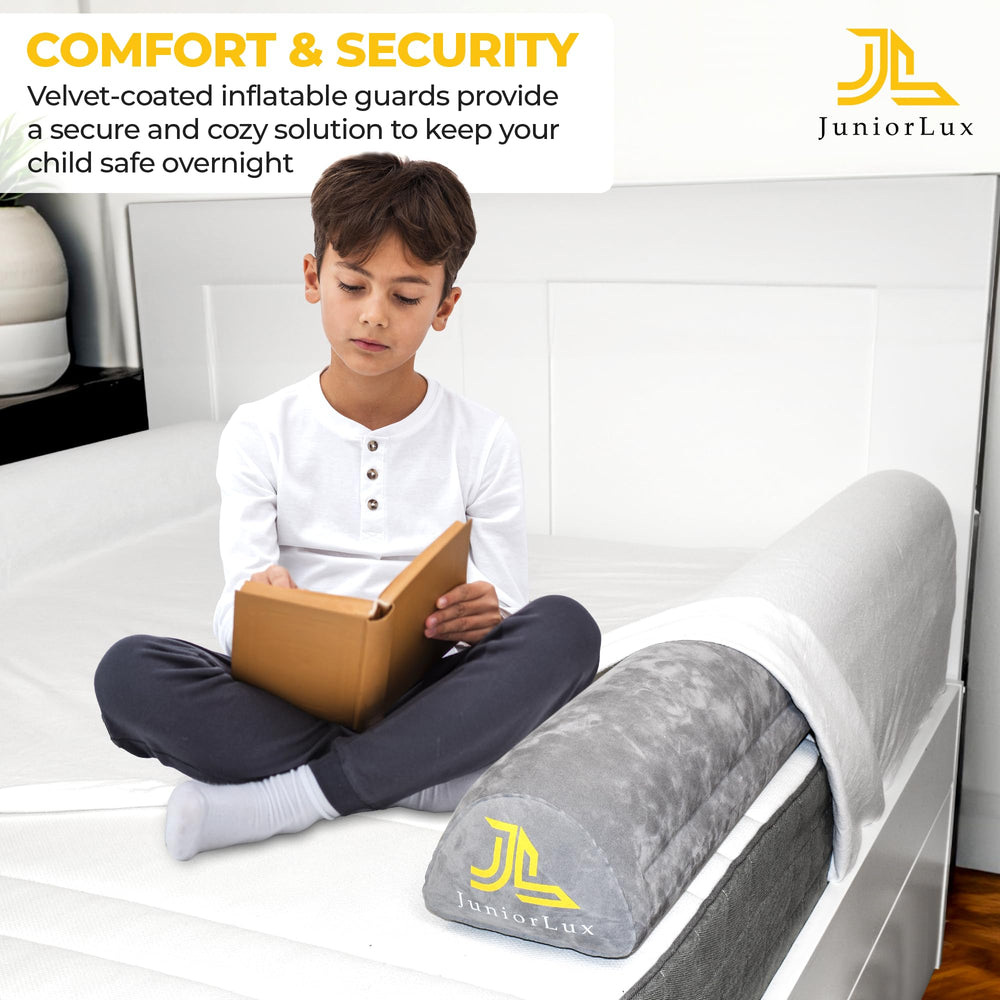 JuniorLux universal-size rail fits king to twin beds for versatile safety.